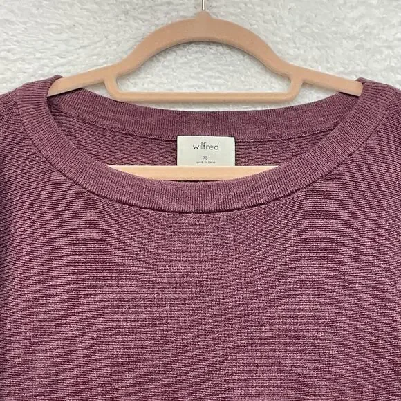 Wilfred Aritzia Sweater Womens XS Merino Wool Cropped Tie Cuff Bell Sleeve - Picture 3 of 9